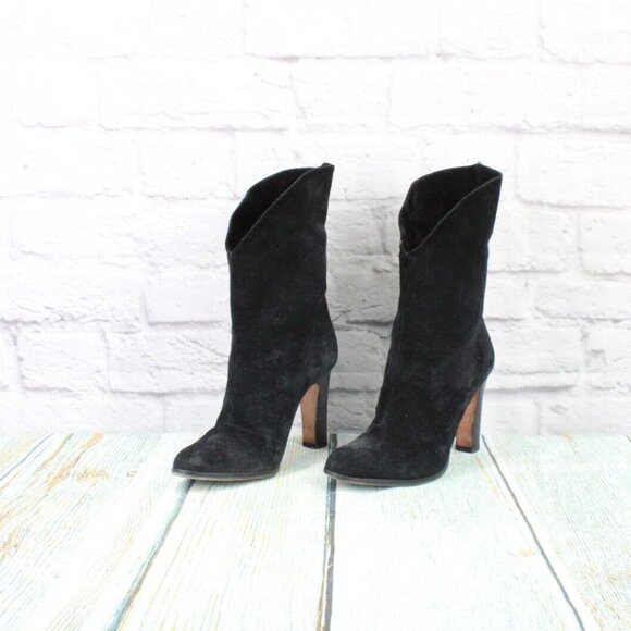Foot Petals Black Suede Pull On Casual Pump Boots Size 6 Medium - Picture 2 of 9